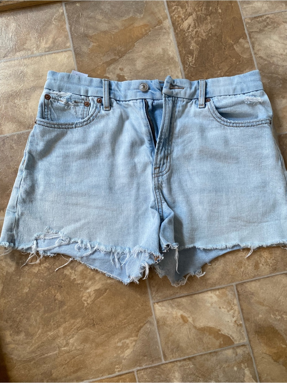 American Eagle Outfitters Light Wash Denim Cutoff Shorts